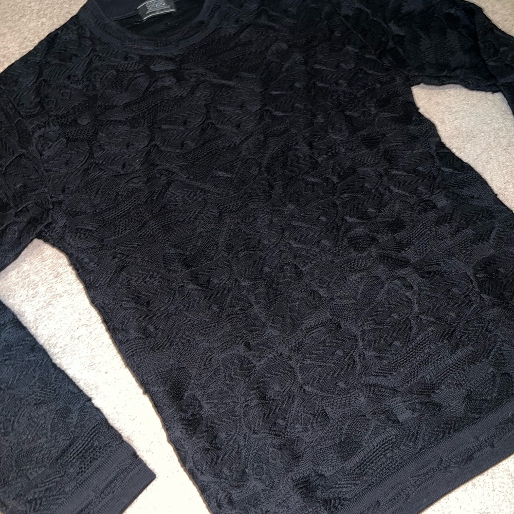 Deadstock Large COOGI Black Textured Crewneck Sweater